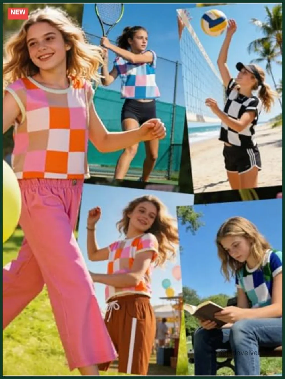 Girls Colorblock Sweater Vest Crop Top Cap Sleeve Cute Casual Tween Shirt